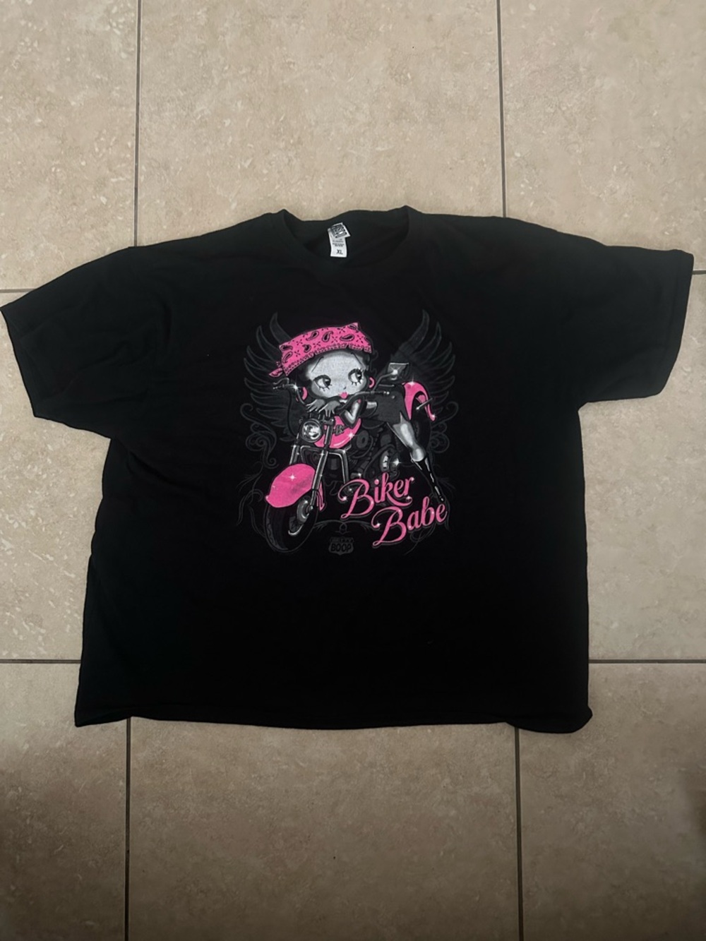 BRISCO BRAND BETTY BOOP BIKER BABE T-SHIRT SIZE XL